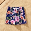 Family Floral Drawstring Swim Trunks or Reversible Flounce Sleeves Bikini