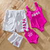 Family Letter Print Matching Swimsuit