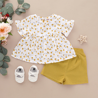Floral Print Short-sleeve Top and Shorts Set