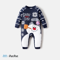 Frosty The Snowman Family Matching Christmas Snowman Graphic Allover Snowflake Print Polar Fleece Raglan-sleeve Pajamas Sets (Flame Resistant)