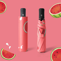 Fruit Graphic Automatic Umbrella Windproof Travel Rain Umbrella Sun Umbrella Portable Folding Small Compact Umbrella