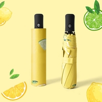 Fruit Graphic Automatic Umbrella Windproof Travel Rain Umbrella Sun Umbrella Portable Folding Small Compact Umbrella