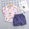 Fruit Print Short-sleeve Shirt and Shorts Set