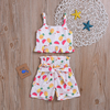 Fruit Print Slip Top and Shorts Set