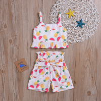 Fruit Print Slip Top and Shorts Set