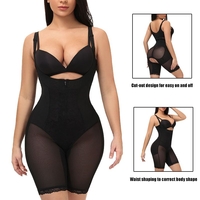 Full Bodysuit Shapewear with Zipper and Hooks Suitable for Postpartum Recovery
