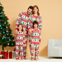 Happy Christmas Theme Print Family Matching Pajamas Set