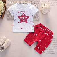 Star Print Short-sleeve Tee and Pants Set