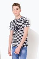 Hype Black Checkerboard Script Kids T-Shirt Size 13