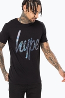 Hype Black Foil Script Mens T-Shirt Size X-Small