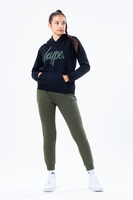 HYPE BLACK HOODIE AND KHAKI KIDS JOGGER SET