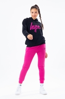 HYPE BLACK HOODIE AND PINK KIDS JOGGER SET