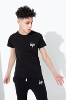 Hype Black Mini Script Kids T-Shirt Size 5-6