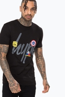 Hype Black Patches Mens T-Shirt Size Medium