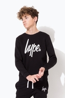 Hype Black Script Kids Crew Neck Size 3-4