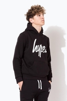 Hype Black Script Kids Pullover Hoodie Size 9-10