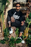 Hype Black Script Mens Crew Neck Size X-Small
