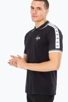Hype Black Script Tape Mens Polo Shirt Size Small