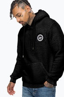 Hype Black Sherpa Mens Pullover Hoodie Size X-Small