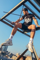 Hype Black White Script Mens T-Shirt Size X-Small