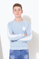 Hype Blue Side Stripe Crest Kids Crew Neck Size 11-12