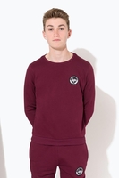 Hype Burgundy Crest Kids Crew Neck Size 3-4