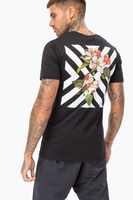 Hype Chevron Bloom Mens Black T-Shirt Size X-Small