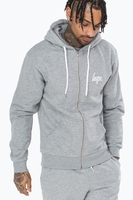 Hype Grey Mini Script Mens Zip Hoodie Size X-Large