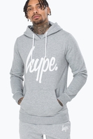 Hype Grey Script Mens Pullover Hoodie Size Small