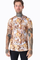 Hype Kittens Aop Mens Multi T-Shirt Size X-Large