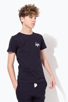 Hype Navy Mini Script Kids T-Shirt Size 7-8