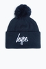 Hype Navy Script Bobble Beanie