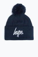 Hype Navy Script Bobble Beanie