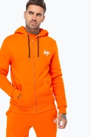 Hype Orange Mini Script Mens Orange/white Zip Hoodie Size Medium
