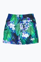 Hype Palm Tropic Kids Swim Black/multi Shorts Size 13