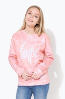 Hype Peach Coral Pool Script Kids Crew Neck Size 3-4