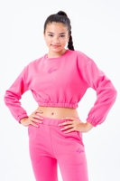HYPE PINK SIDE DRAWSTRING KIDS SWEATSHIRT