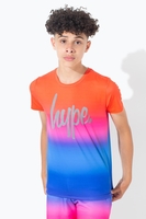 Hype Red Rainbow Fade Kids Multi T-Shirt Size 7/8Y