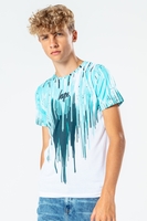HYPE TEAL CHEVRON DRIPS KIDS T-SHIRT