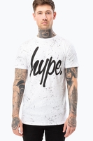 Hype White Aop Speckle Mens T-Shirt Size Large
