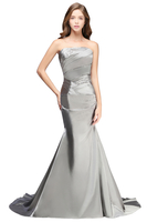 CELESTE A-line Strapless Satin Party Dress