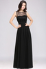 CHARLOTTE A-line Floor-length Chiffon Sexy Black Prom Dress