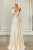 Charming Asymmetrical Aline Satin Evening Dress Ruffles Long Special Occasion Dress