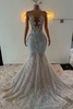 Charming Crew Neck Mermaid Evening Gowns Sleeveless Sparkly Sequins Prom Dress