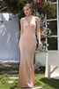 Charming Halter Mermaid Prom Dress Backless Long Evening Dress Bow-knot