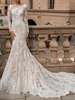 Charming Long Sleeves Mermaid Bridal Dress Floral Lace Wedding Dress