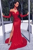 Charming Long Sleeves Sheath Front Split Prom Dress