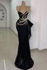 Chic Sweetheart Black Mermaid Prom Dress Crystals Straps Bodycon Party Dress