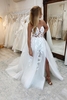 Chic Sweetheart Sleeveless Tulle Lace Simple Wedding Dress Side Split