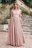 Chic V-Neck Aline Tulle Bridesmaid Dress Sleeveless Floral Lace Appliques Formal Dress
